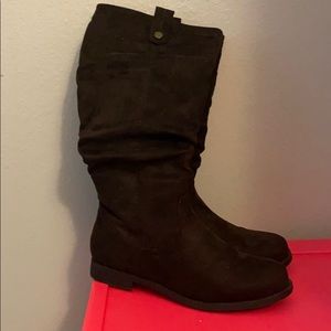 Brown Faux Suede Boots